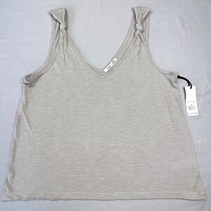 Dex Womens Tank Top Medium‎ Heathered Pale Grey Sleeveless V-Neck Coastal Chill